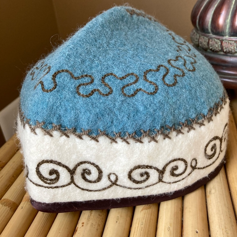 Kazakhstan traditional wool hat “tubeteyka”